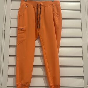 Fig’s Women’s Bright Orange Zamora Jogger Pants